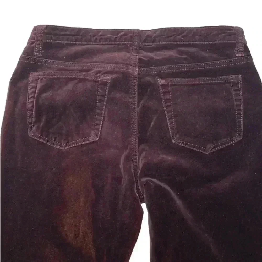 Sundance Velveteen Stretch Straight Leg Pants Burgundy 2P